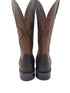 Pair of brown cowboy boots with stitching 