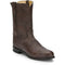 Brown leather boot on a white background