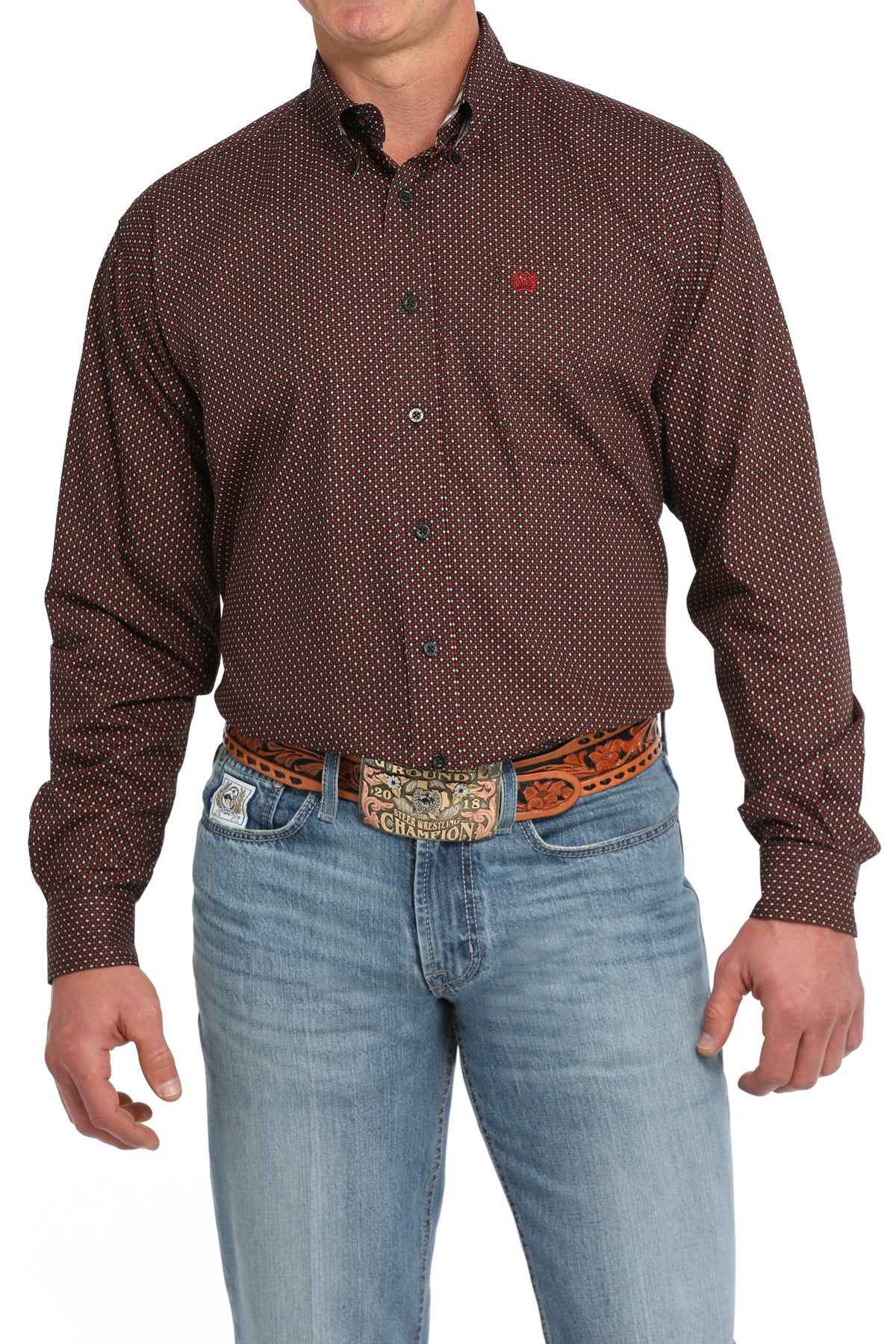 Men's Cinch Long Sleeve Western Shirt with buttons and Collar