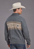 Mns Stetson Serape Border Cardigan