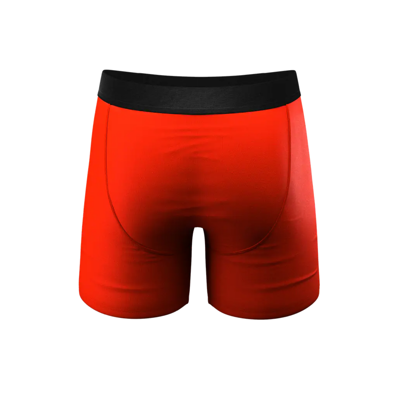 Red boxer briefs with a black waistband 