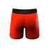 Red boxer briefs with a black waistband 