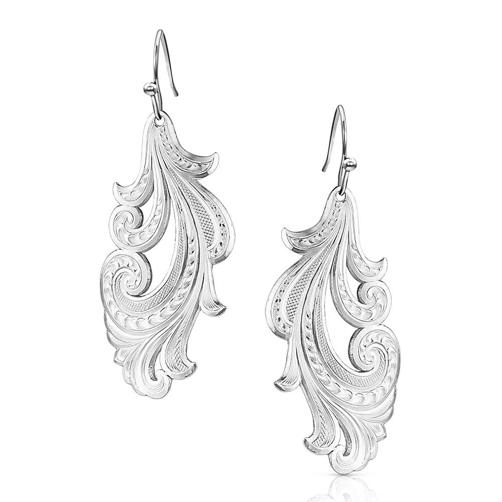 Silver leaf-shaped earrings 
