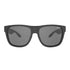 Black sunglasses with dark lenses on a white background