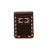 Brown leather bifold money clip