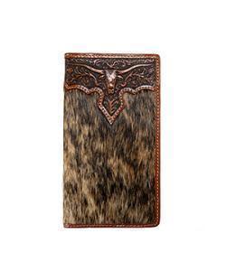 Nocona Rodeo LongHorn Overlay Brown Wallet N500048202