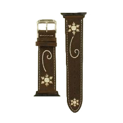 leather watchband embroidered