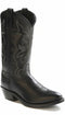  leather boot with a round toe and a 13-inch shaft, featuring three-row fancy stitch detailing.