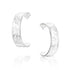 Pair of silver hoop earrings with intricate designs 