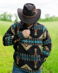 Mens geometric design 1/4 zip shirt