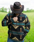 Mens geometric design 1/4 zip shirt