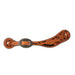 Decorative leather spur strap with intricate patterns