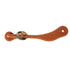 Brown leather spur strap with a gold buckle 