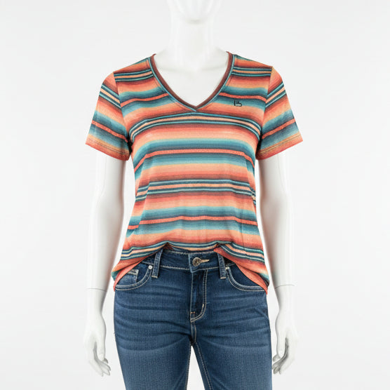 Panhandle Women’s Turquoise Serape V-Neck Performance Tee