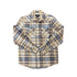 Wool Tan Plaid Shirt Snap front