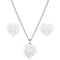 Silver heart-shaped necklace and earrings 
