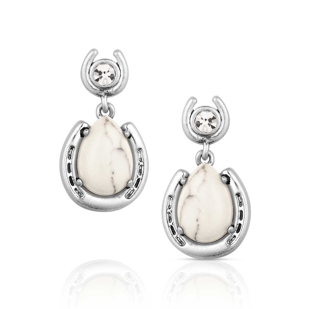 Silver earrings with white stones 