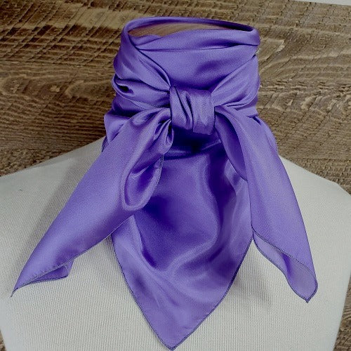 Purple Habotai light weight Silk Wild Rag with serge hem
