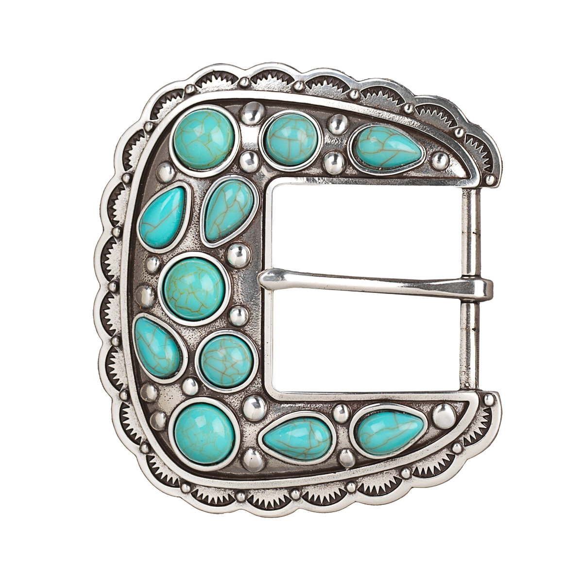 SquareTurquoise Belt Buckle 37931