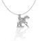 Silver reining horse pendant necklace