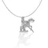 Silver reining horse pendant necklace