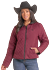 Ladies quilted reversible jacket, wine and brown