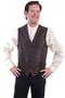 Scully Brown Paisley No Lapel Vest RW093N BRN
