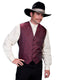 Scully Burgundy Paisley No Lapel Vest RW093N BUR