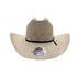 Straw cowboy hat with a brand logo 