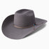 A gray Resistol cowboy hat with a leather sweatband and a hatband featuring the Cody Johnson logo.