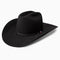 A Resistol Statler 4X Wool cowboy hat with a black color and a leather sweatband.