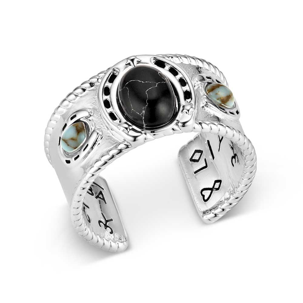 Montana Silversmith black stone one size fits most ring