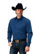 Roper Amarillo Long Sleeve Snap Solid Blue Shirt