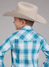 Roper Boys LS Blue Sky Plaid Shirt
