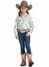 Roper Girls LS Cowboy Print Shirt