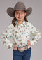 Girls Western graphic snap shirt