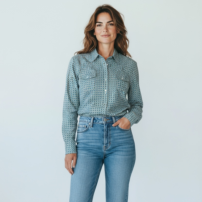 Ladies foulard western shirt