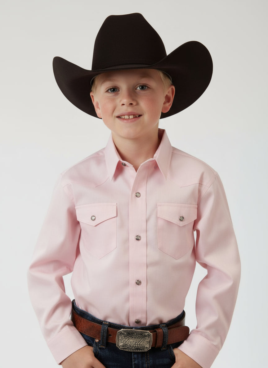 Kids Pink Western Shirt