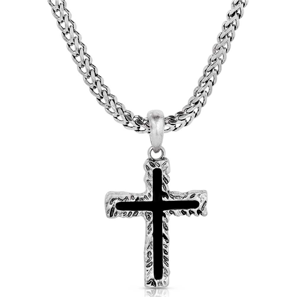 Silver cross pendant necklace 