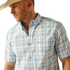 Men's plaid short sleeve button front shirt