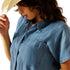 Ariat Women’s Vacation Short Sleeve Chambray Shirt – Lightweight Western Button-Down
