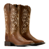 Wms Round Up Holly Wide Square Toe Western Boot