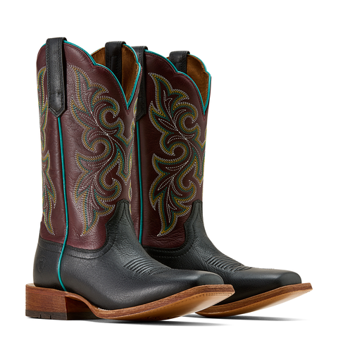 Wms County Lane Wide Square Toe Western Boot