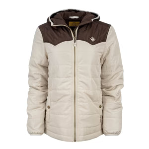 Beige and brown quilted jacket 