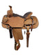 Brown leather saddle waffle tooling quarter breed  full faux elephant seat