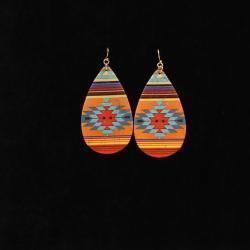 Silver Strike Aztec Teardrop Multicolored Earrings