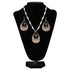 Silver Strike Ladies Earrings and Necklace Set Cross Cutout MultiColor D450021497