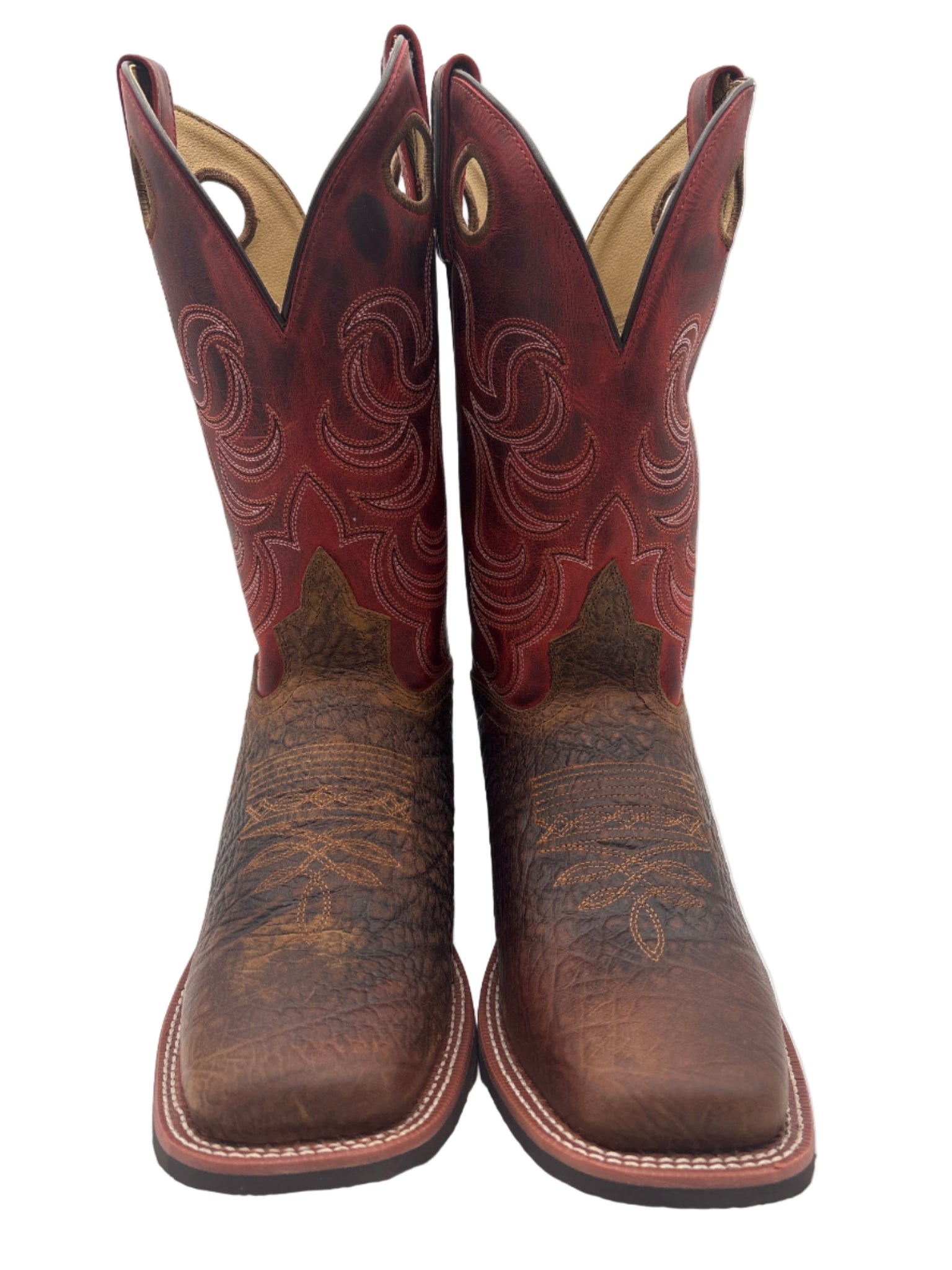 Pair of brown leather cowboy boots 