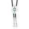 Bolo tie with geometric design on a white background