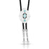 Bolo tie with geometric design on a white background
